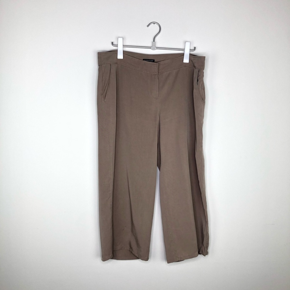 EILEEN FISHER | Crop Khaki Casual 100% Tencel Pant - Picture 2 of 8